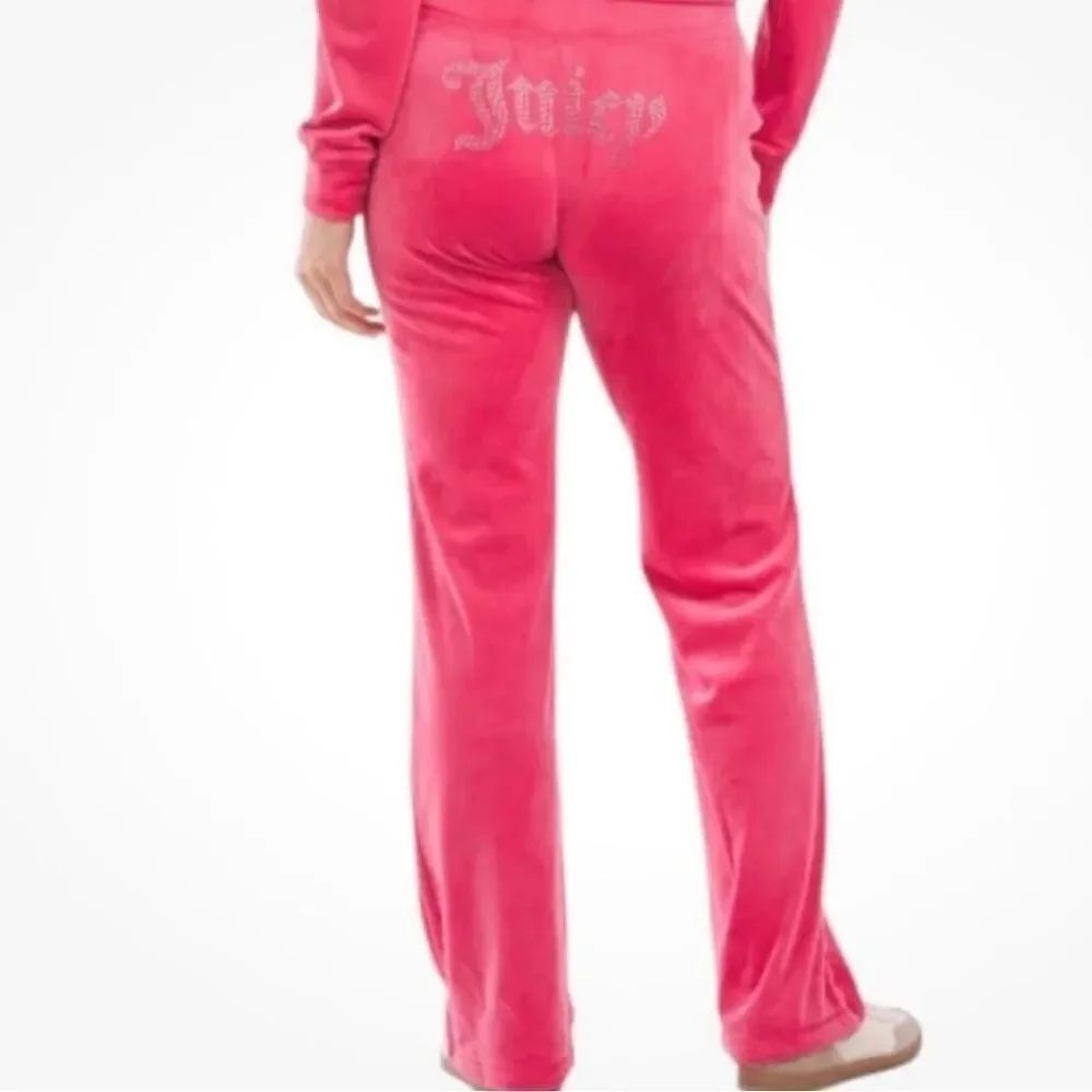 Juicy Couture Pink Velour Rhinestone Classic Pants